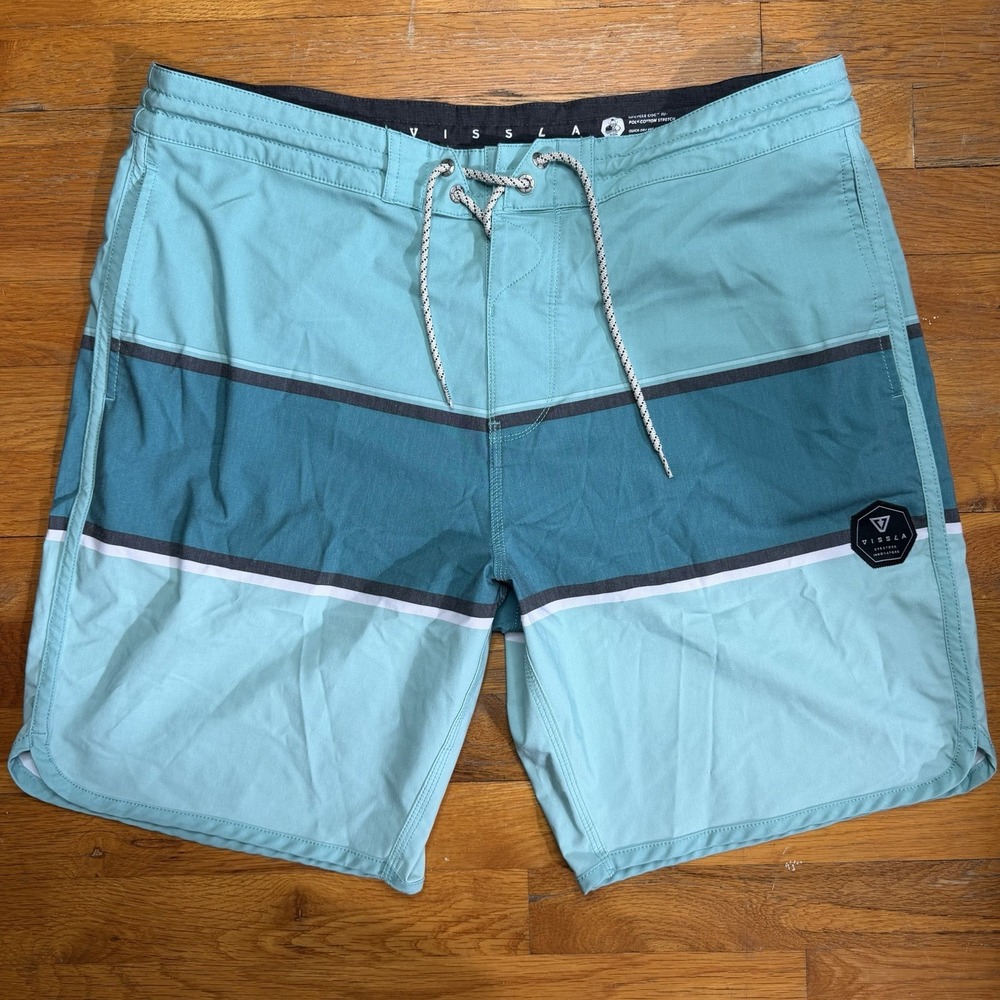 Vissla Mens Boardshorts Size 36 The Point 19.5" Long Swim Beach Surf Unlined